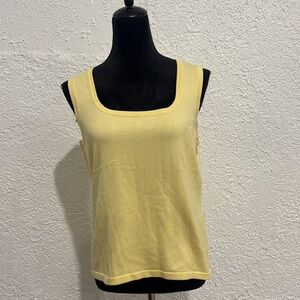 Vintage Casual Corner Annex Yellow Tank Top Sleeveless Cotton Blend Minimalist